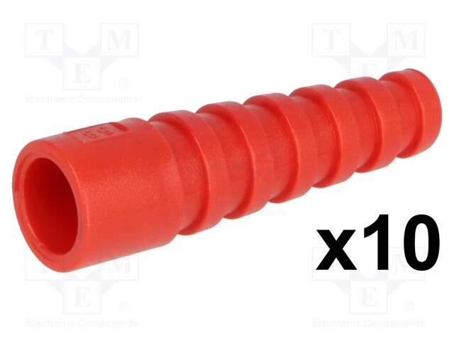 Strain relief; RG58; red; Application: BNC plugs; 10pcs.
