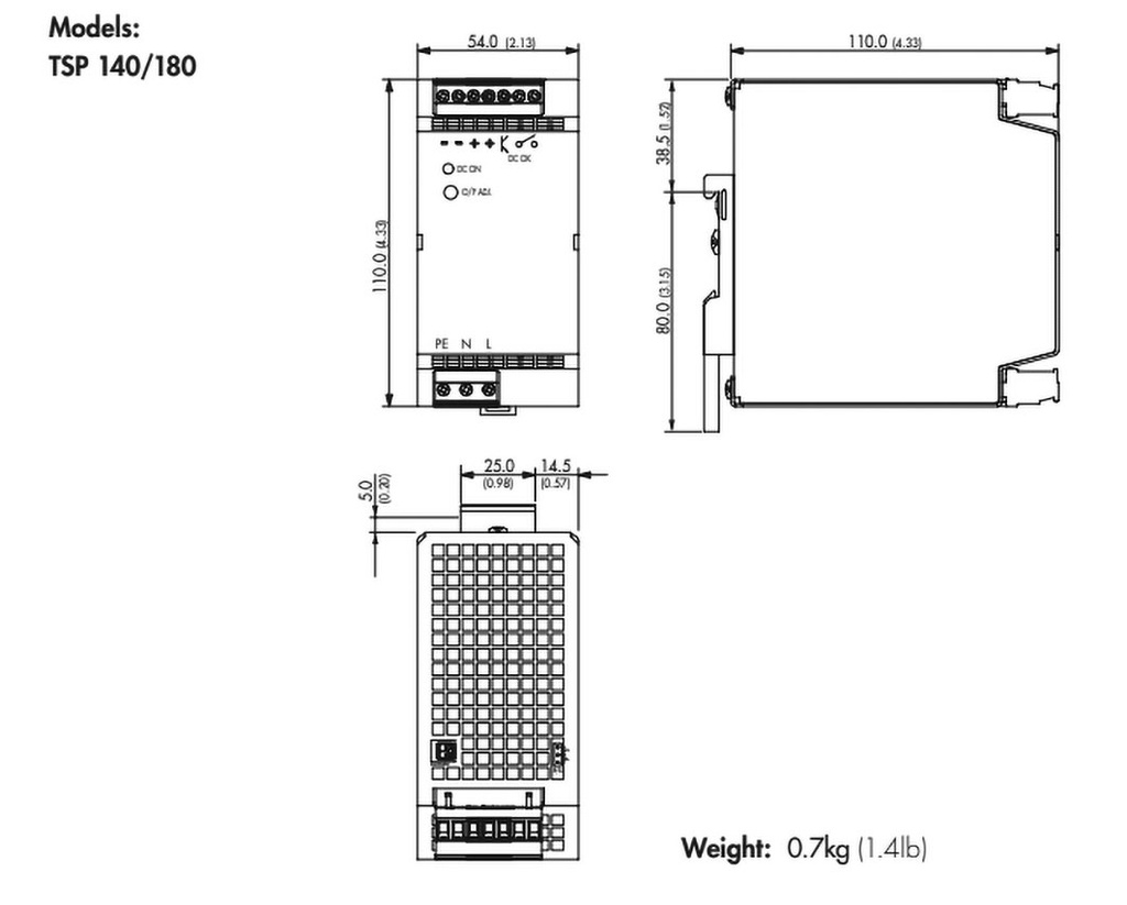 Power supply: switched-mode; 180W; 24VDC; 24÷28VDC; 7.5A; OUT: 1