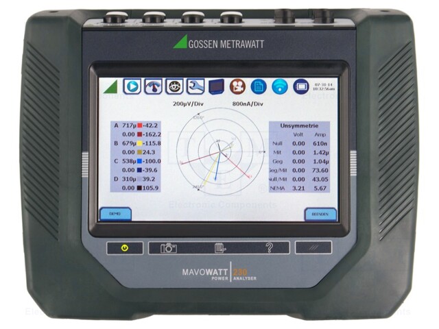 Meter: 3-phase power quality analyser; LCD 7",touch screen