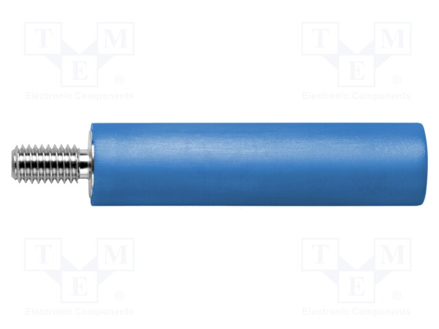 Socket; 4mm banana; 32A; 1kVAC; blue; nickel plated; -25÷80°C; 10mΩ