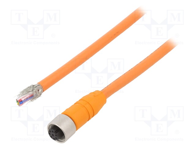 Connection lead; M12; PIN: 8; straight; 10m; plug; 30VAC; 4A; IP67