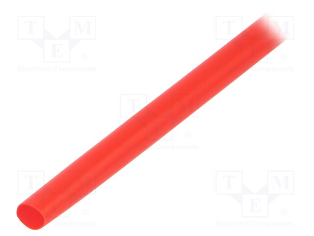 Heat shrink sleeve; thin walled,glued; 4: 1; 8mm; L: 1m; red