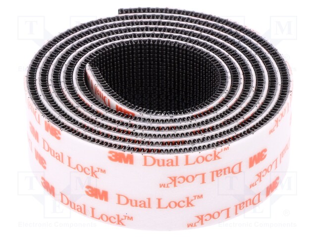 Tape: velcro; W: 25mm; L: 1m; D: 5.7mm; acrylic; black; -29÷93°C