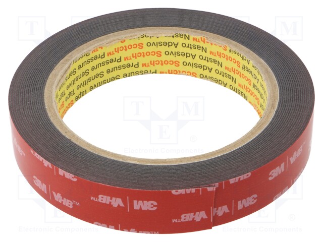 Tape: fixing; W: 19mm; L: 5.5m; Thk: 0.6mm; acrylic; Tmax: 149°C