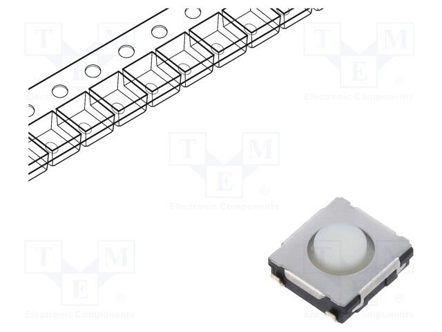 Push-button; SPST; Pos: 2; 0.02A/15VDC; SMD; none; OFF-(ON); 100mΩ