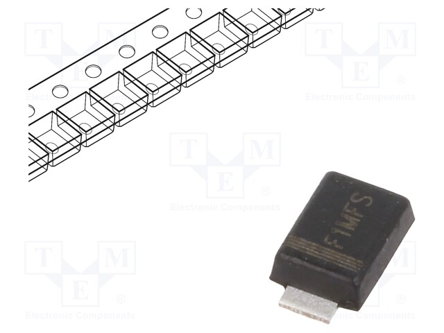 Diode: rectifying; SMD; 1000V; 1A; 500ns; Package: reel,tape