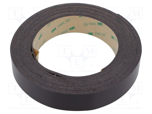 Tape: magnetic; W: 25mm; L: 5m; Thk: 1.55mm; rubber; -40÷71°C; 7.6N/cm