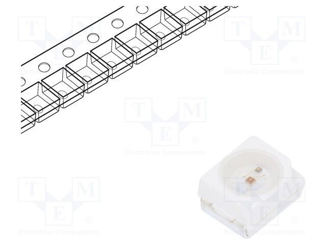 LED; SMD; 3528,PLCC2; red; 542÷1192mcd; 3.5x2.8x1.9mm; 120°; 20mA