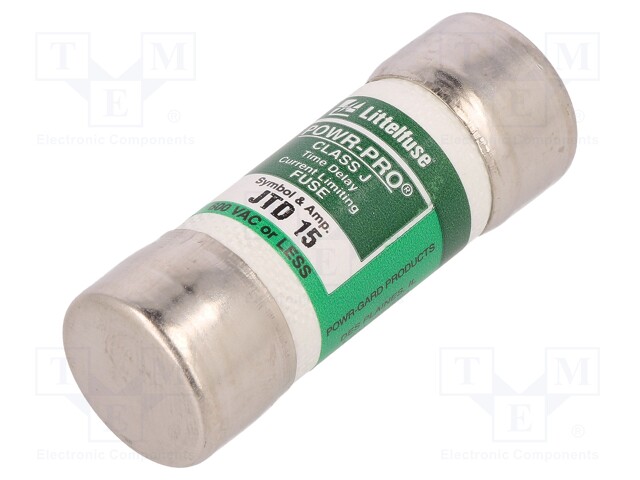 Fuse: fuse; time-lag; 15A; 600VAC; 300VDC; industrial; 20,6x57,2mm