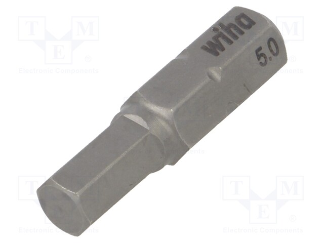 Screwdriver bit; Allen hex key; HEX 5mm; Overall len: 25mm