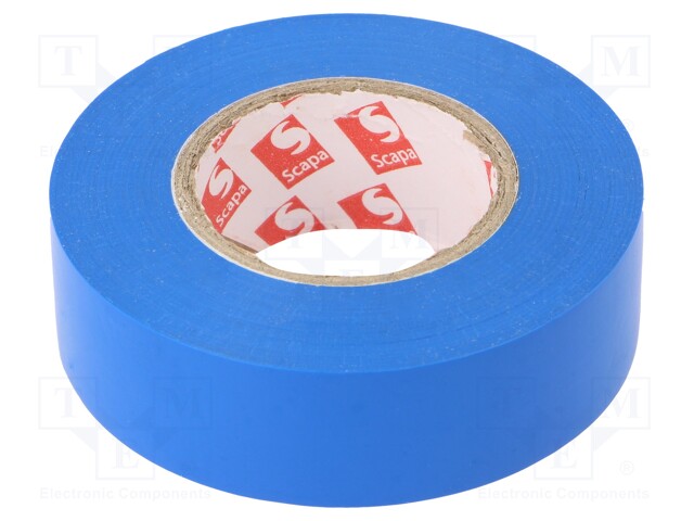 Tape: electrical insulating; W: 19mm; L: 20m; Thk: 0.13mm; blue; 180%