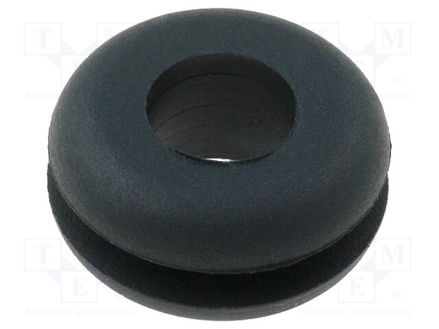 Grommet; Ømount.hole: 9mm; Øhole: 5.8mm; rubber; black