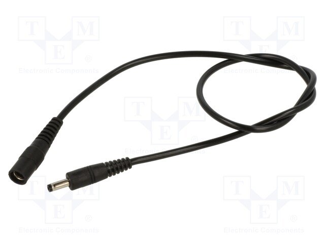 Cable; DC 5,5/2,1 plug,DC 5,5/2,5 plug; straight; 0.5mm2; black