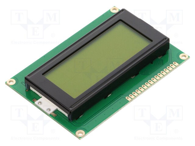 Display: LCD; alphanumeric; STN Positive; 16x4; yellow-green; LED