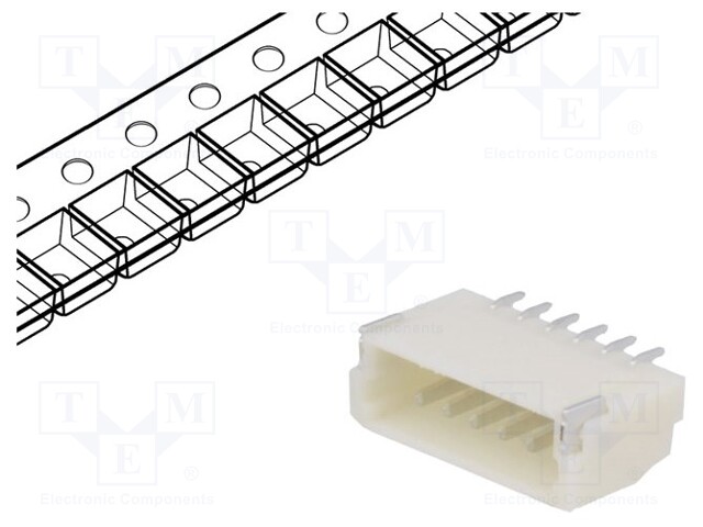 Socket; wire-board; male; 1mm; PIN: 6; SMT; 50V; 1A; tinned; 20mΩ