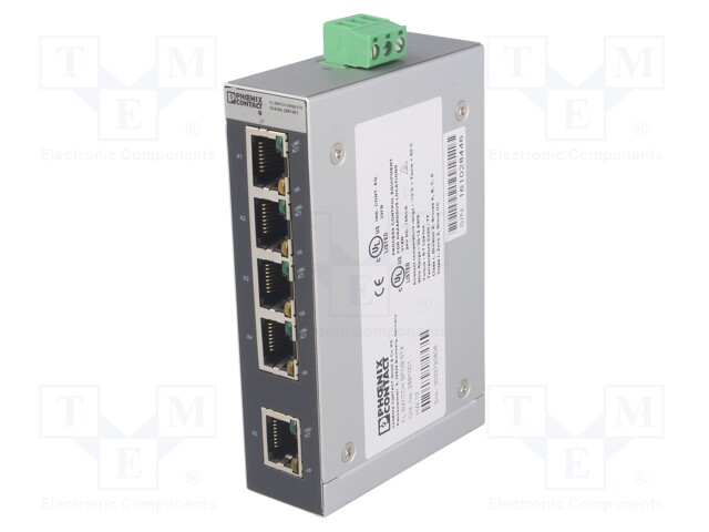 Industrial module: switch Ethernet; unmanaged; 12÷48VDC; RJ45