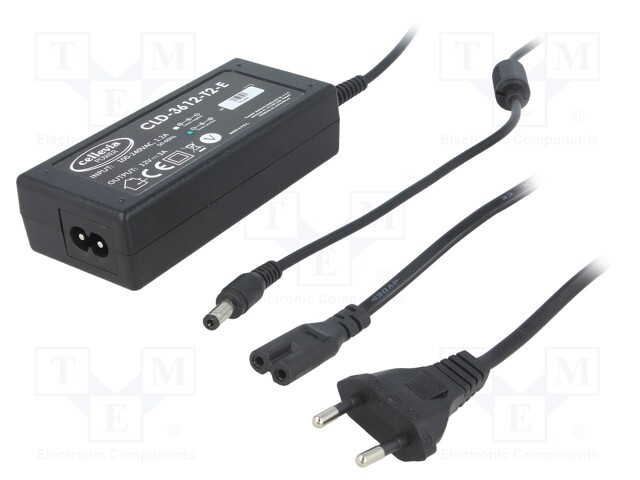 Power supply: switched-mode; 12VDC; 3A; Out: 5,5/2,1; 36W; 0÷40°C