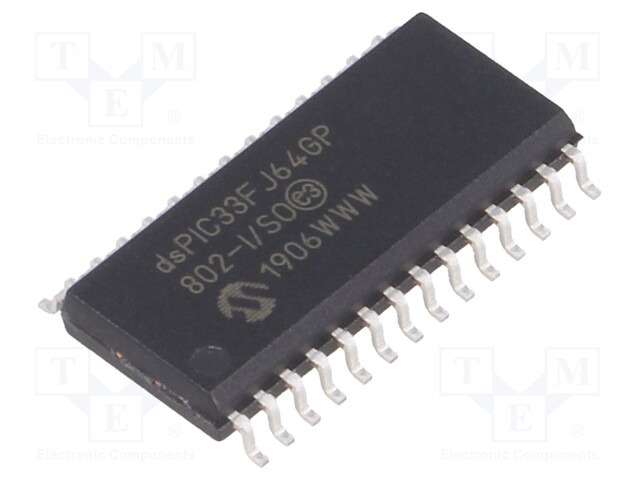 DsPIC microcontroller; SRAM: 16kB; Memory: 64kB; SO28; 3÷3.6VDC