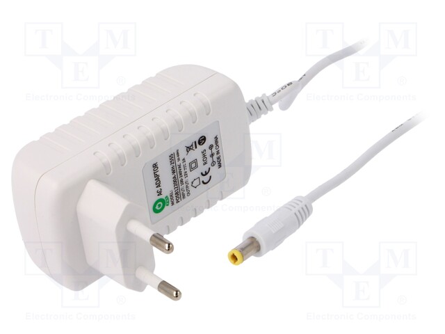 Power supply: switched-mode; 12VDC; 2A; Out: 5,5/2,5; 24W; Plug: EU