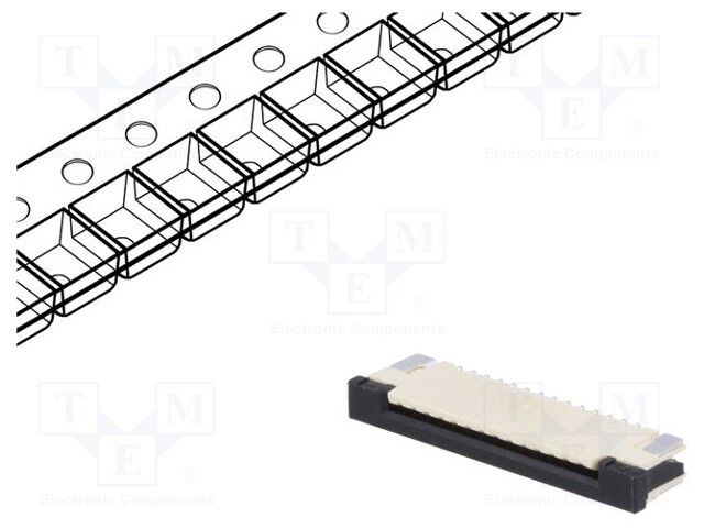 Connector: FFC (FPC); horizontal; PIN: 14; ZIF,top contacts; SMT