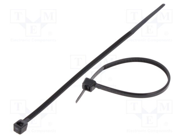 Cable tie; L: 100mm; W: 2.4mm; polyamide; 78.5N; black; Ømax: 25mm