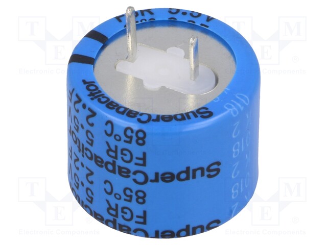 Capacitor: electrolytic; 2.2F; 5.5VDC; ESR: 35Ω; THT; -20÷+80%