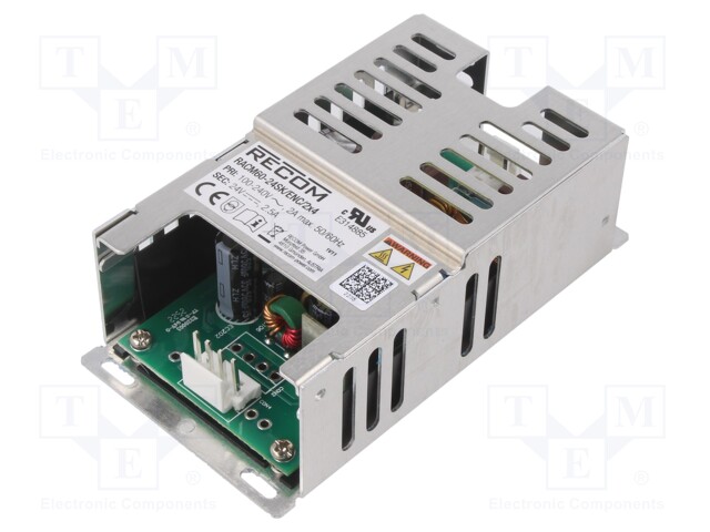 Power supply: switched-mode; 60W; 24VDC; 2500mA; 167g; -40÷85°C
