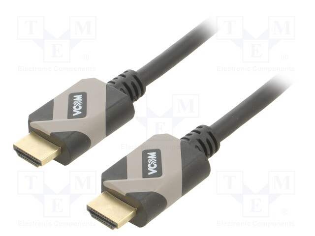 Cable; HDCP 2.2,HDMI 2.1; HDMI plug,both sides; PVC; 3m; black