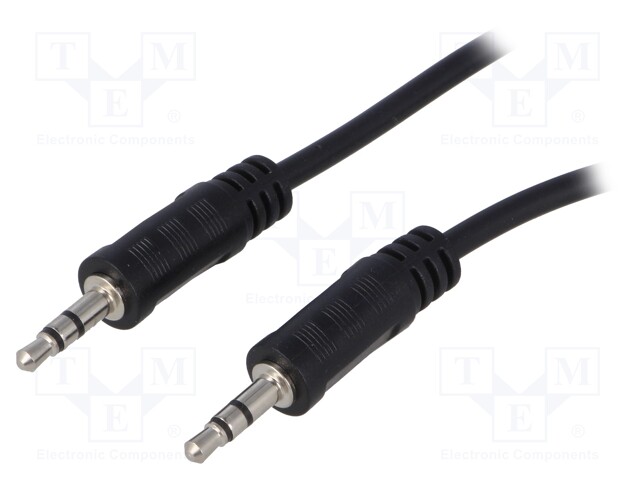 Cable; Jack 3.5mm plug,both sides; 2m; black