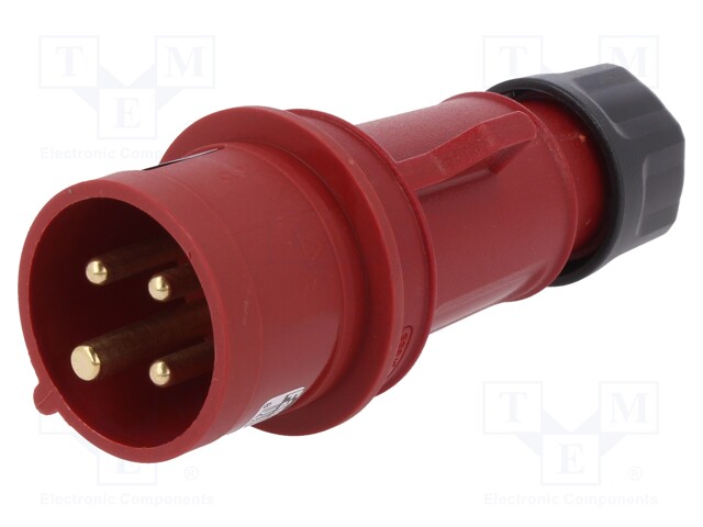 Connector: AC supply 3-phase; plug; male; 16A; 380/415VAC; IP44