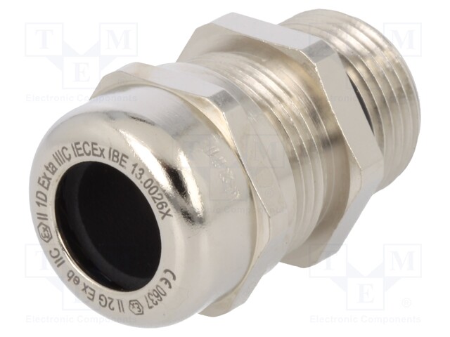 Cable gland; with long thread; M20; IP68; Mat: brass