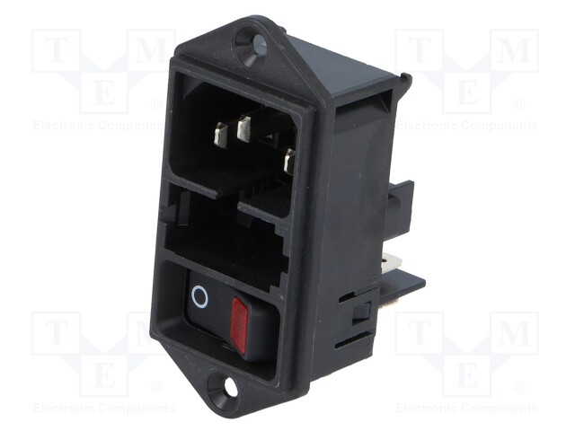 Connector: AC supply; socket; male; 10A; 250VAC; IEC 60320