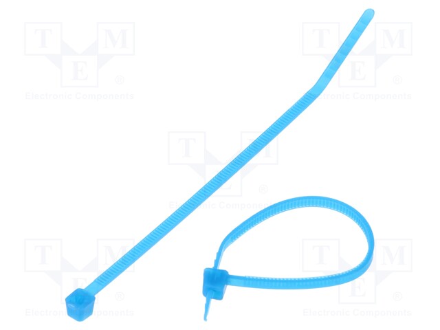 Cable tie; L: 102mm; W: 2.5mm; TEFZEL; 80N; light-blue; Ømax: 22mm