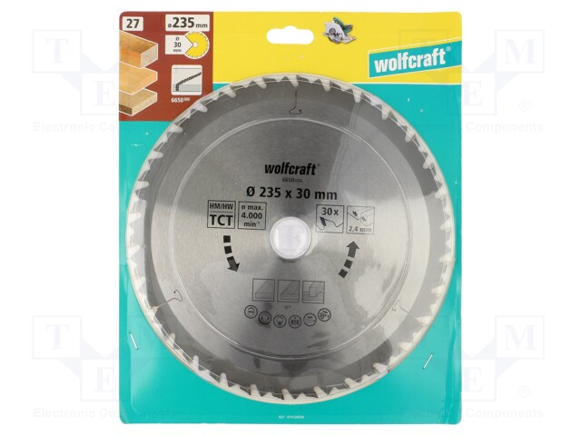 Circular saw; Ø: 235mm; Øhole: 30mm; W: 3.2mm; Teeth: 30