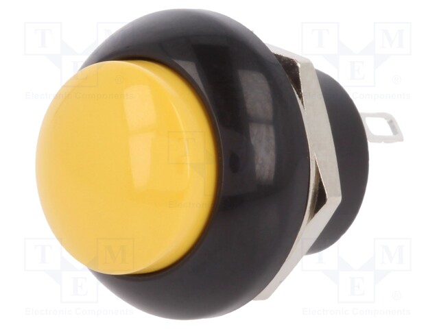 Switch: push-button; Pos: 2; SPST-NO; 5A/32VDC; yellow; Ø12.3mm