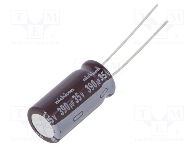 Capacitor: electrolytic; low impedance; THT; 390uF; 35VDC; ±20%