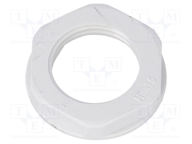 Nut; M16; polyamide; 22mm; grey; Pitch: 1,5