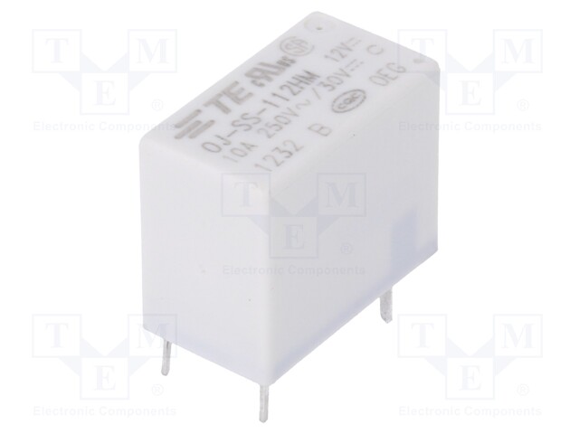 Relay: electromagnetic; SPST-NO; Ucoil: 12VDC; 10A/250VAC; 10A