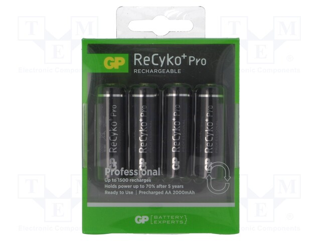 Re-battery: Ni-MH; AA; 1.2V; 2Ah; ReCYKO+ PRO; Ø14.5x50.5mm; 200mA