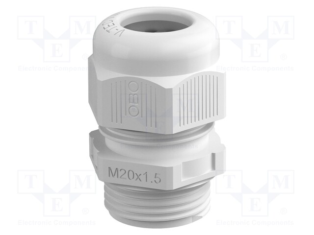 Cable gland; M12; light grey