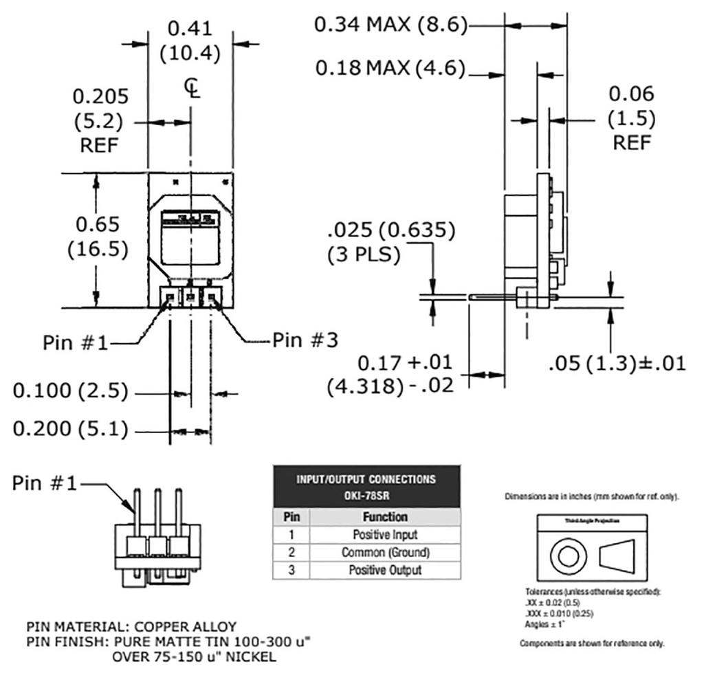 Converter: DC/DC; 4.95W; Uin: 7÷36V; Uout: 3.3VDC; Iout: 1.5A; SIP