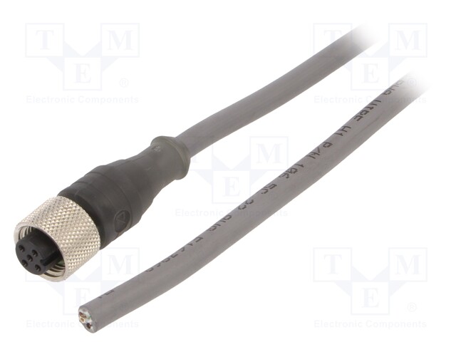 Connection lead; M12; PIN: 5; straight; 5m; plug; 63VAC; 2.5A; IP67