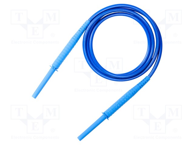 Test lead; banana plug-banana plug; insulated; Urated: 11kV; blue