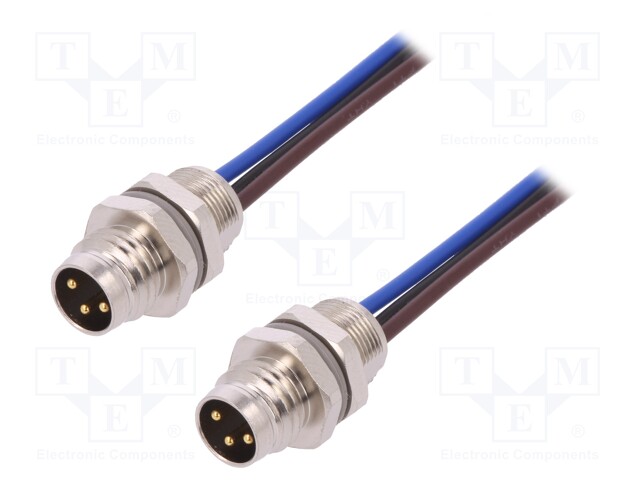 Connector: M8; 0.2m; male; PIN: 3; socket; 60V; IP67; Polarisation: A