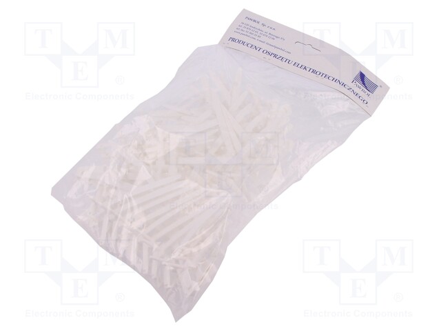 Holder; white; Ømount.hole: 6mm; L: 75mm; 50pcs; Man.series: UM 6