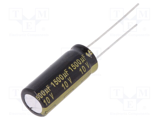 Capacitor: electrolytic; low impedance; THT; 1500uF; 10VDC; ±20%