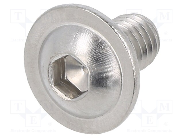 Screw; with flange; M6x10; Head: button; imbus; A2 stainless steel