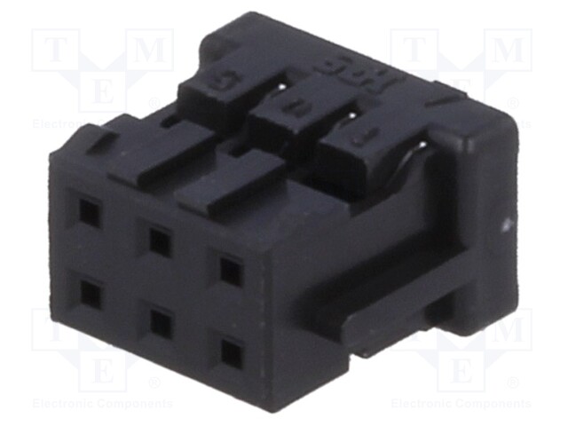 Plug; wire-board; female; DF11; 2mm; PIN: 6; w/o contacts; for cable