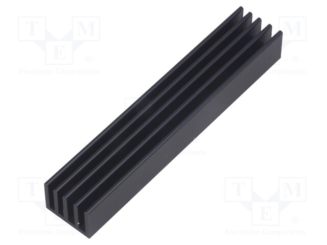 Heatsink: extruded; grilled; black; L: 100mm; W: 19mm; H: 10mm