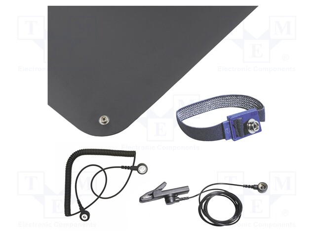 Protective bench kit; ESD; L: 900mm; W: 610mm; Thk: 1.5mm; black